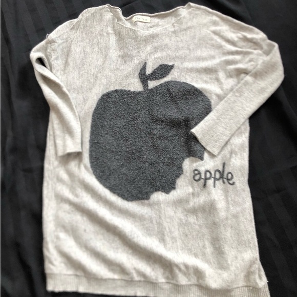THE TESS Grey Sweater with Apple Design - Picture 4 of 16